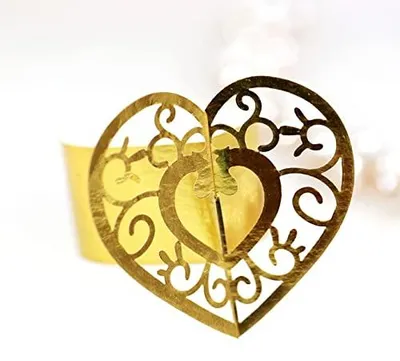 Serviettenringe aus Perlpapier, gold, 50 Stück, 21 cm