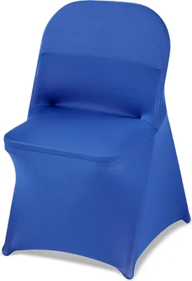 Image de Housses de chaises VEVOR Housse de chaise stretch 50 pcs. lavable & amovible en polyester Élasthanne pour mariage banquet salle à manger, convient pour chaises pliantes (45 x 46 x 77 cm) bleu
