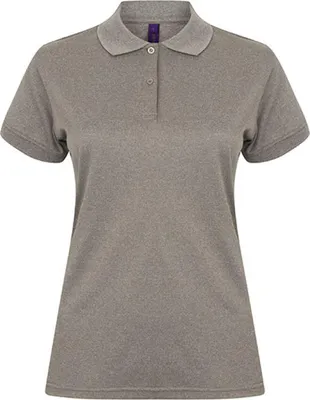Produktbild von Henbury H476 | Damen Coolplus Wicking Polo Shirt / Mikro-Piqué - Farbe: Heather Grey - Größe: L