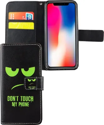 Produktbild von Handyhülle Tasche für Handy Apple iPhone XS Dont Touch My Phone Grün