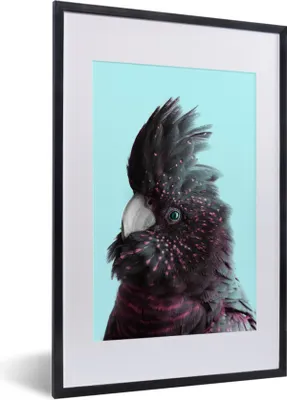Produktbild von MuchoWow® MuchoWow® Gerahmtes Poster Kakadu - Vogel - Blau 40x60 cm - Poster mit zchwarzem Bilderrahmen - Poster in Rahmen
