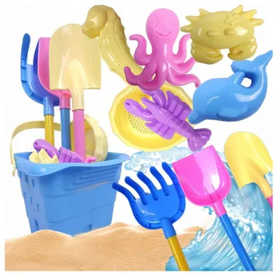 Produktbild von Eimerform, 9-teiliges Strand- und Gartenspielzeug-Set für Kindersandkasten