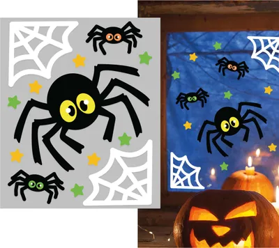 Produktbild von Spinnen Gel-Aufkleber - Fenster Halloween deko