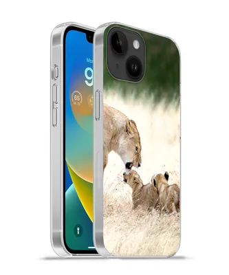 Produktbild von MuchoWow® Handyhülle Schutzhülle Hülle für Apple iPhone 14 - Softcase Löwe - Gras - Junge - Familie Silikon Softcase Handy Hülle - Mobiltelefonhülle