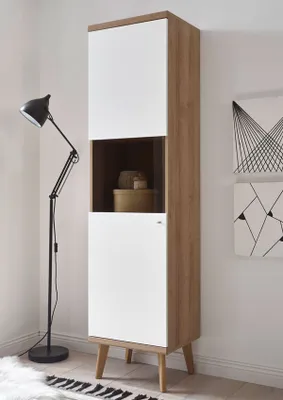 Immagine prodotto di Vetrina Merle 50cm rovere riviera / bianco opaco Vetrina soggiorno