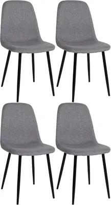 Produktbild von 4er Set Esszimmerstühle Napier Stoff grau