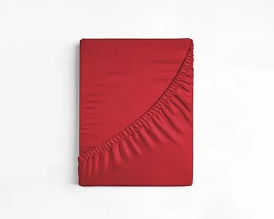 Imagen del producto de Sábana bajera de algodón Dreamhouse, color rojo, 120 x 200 cm
