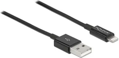 Produktbild von Delock USB Daten- und Ladekabel für iPhone , iPad", iPod schwarz 1 m
