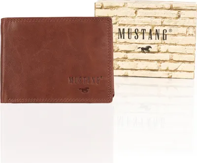 Produktbild von Mustang Denimo High Wallet Side Öffnen mit Knopf Leder -Leder -Brieftasche Rostmirsch für Premium -Karten