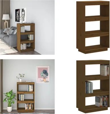 Produktbild von vidaXL Bücherregal/Raumteiler Honigbraun 60x35x103 Massivholz Kiefer - Bücherregal - Bücherregale - Holz Bücherregal - Raumteiler