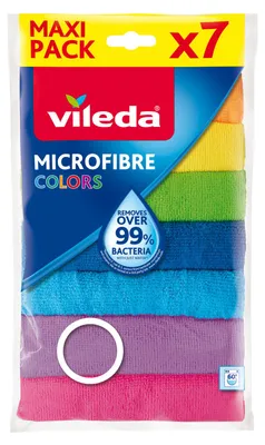 Immagine prodotto di vileda 6425 vileda COLORS MAXI PACK Mikrofasertücher Mikrofaser 60 °C waschbar, 7 St.