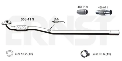 Produktbild von ERNST Abgasrohr Auspuffrohr für OPEL Astra G CC (T98) Vorne 053419