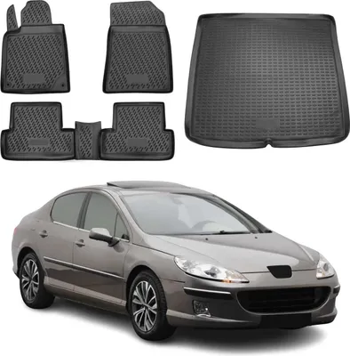 Image de Kit tapis de sol & bac de coffre pour Peugeot 407 2004-2011 Station Wagon TPE