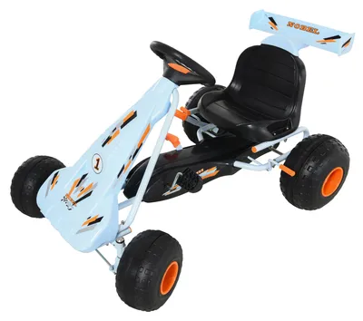 Produktbild von HOMCOM Go Kart Kinderfahrzeug Tretauto mit Pedal ab 3 Jahre Stahl Hellblau