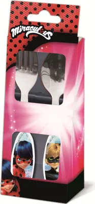 Produktbild von Miraculous Ladybug & Cat Noir Heroes Metallbesteck-Set, 2-tlg.