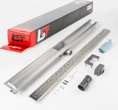 Produktbild von Duschrinne Tropfen 1000 x 70 mm höhenverstellbar Bodenablauf Duschrost gelocht