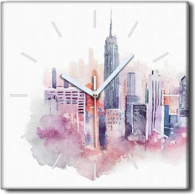Produktbild von Coloray Uhr auf Leinwand 30x30 cm Wand Uhr Dekoration Wohnzimmer Segeltuch weiße Zeiger -Landschaftsarchitektur
