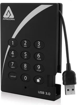 Zdjęcie produktu dla Apricorn Aegis Padlock USB 3.0 500GB, 500 GB, 3.2 Gen 1 (3.1 Gen 1), 5400 RPM, Czarny