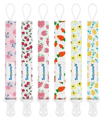Produktbild von Schnullerkette Mädchen 6 Stück BPA-frei Stoffband für Schnuller & Beißspielzeug