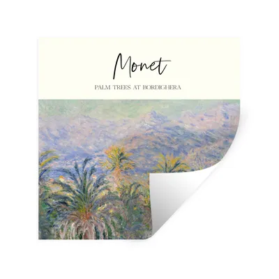 Produktbild von MuchoWow® Wandtattoo Wandsticker Wandaufkleber Gemälde - Palmen in Bordighera - Monet 80x80 cm Selbstklebend und Repositionierbar - Wierderverwendbar - Selbstklebend