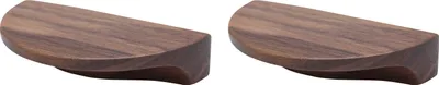 Produktbild von Natural Goods Berlin Möbelgriffe rund HALBMOND, 64mm Lochabstand, Schrankknöpfe passend für 15-22mm Türstärken, Griffe für Küchenschränke, Kommoden, Sideboard etc., Walnuss, 2 Stück