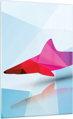 Produktbild von Bilder auf glas - Einteilig - Hai Illustration modern Grafik - 70x100cm - Glasbilder - Wandbilder - Bilder - Wanddekoration aus Glas - Glas Bilder - Wandbild auf Glas - GPA70x100-2813