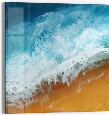 Produktbild von DEQORI Glasbild Echtglas 30x30 cm 'Meeresflüstern' Wandbild Bild modern Deko