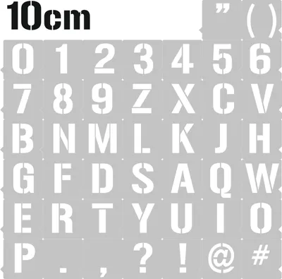 Produktbild von szablon-studio Alphabet Buchstaben Ziffern Malerschablone 10 cm