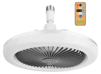 Zdjęcie produktu dla Wentylator sufitowy z oświetleniem - biały, z LED (30W) - wykonany z tworzywa sztucznego
