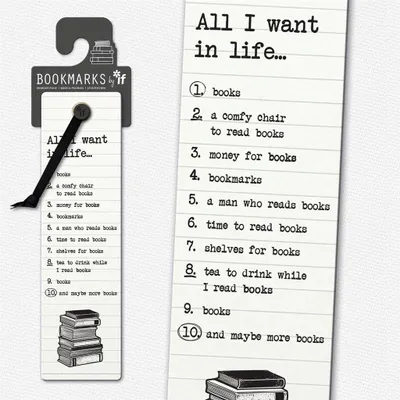 Obrázek produktu pro Literary Bookmarks All I Want In Life – Lingua: Inglese