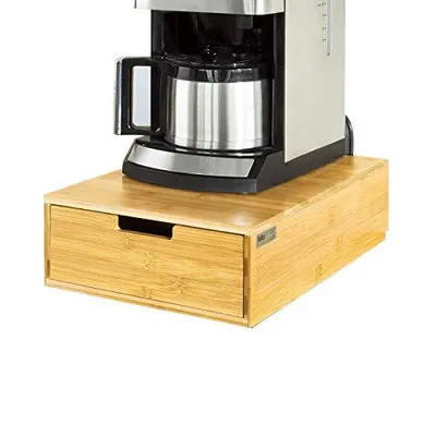 Produktbild von Rootz Kaffeemaschinenständer & Kaffeepad-Kapsel-Teebeutel-Schubladenbox-Halter-Schrank-Bambus