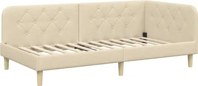 Obrázek produktu pro vidaXL Rohový rám postele krémový 90 x 190 cm látka