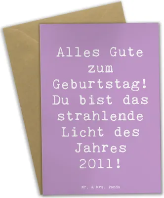 Produktbild von Mr. & Mrs. Panda Grußkarte Spruch 2011 Geburtstag - Lavendeltraum - Geschenk, Geburtsjahr, einladungskarten, besondere Botschaft, vatertagskarte, Happy Birthday, Alter