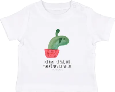 Produktbild von Mr. & Mrs. Panda T-Shirt Kaktus Mama 0. - 6. Monat - Weiß - Geschenk, Kleinkind Shirt, Baby Jerseyshirt, Kakteen, Quote, Ärger, Babyshirt, Büro, Motivation, Oberteil