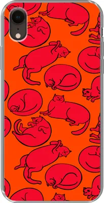 Produktbild von MuchoWow® Handyhülle Schutzhülle Hülle für Telefoonhoesje iPhone XR Muster - Katze - Orange - Jungen - Mädchen - Kinder - Kind Silikon Softcase Handy Hülle - Schutzdeckel