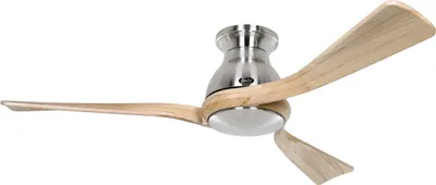 Image de Ventilateur de plafond à basse consommation avec télécommande Eco Regento 140 cm Chrome / Bois naturel