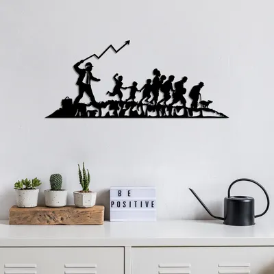 Imagen del producto de Wallity, Banksy - TNL2294, Schwarz, Otros elementos decorativos para el hogar, 30 x 70 cm, 100% metal (grosor: 1)