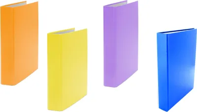 Produktbild von 4x Ringbuch / DIN A5 / 2-Ring Ordner / je 1x hellblau, gelb, orange und lila