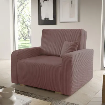 Produktbild von Schlafsofa Tessa I 105x85 cm Komfortables Sofa mit Bettkasten, Couch 1-Sitzer Kordstoff- Inklusive Gratis-Kissen - Poso 29