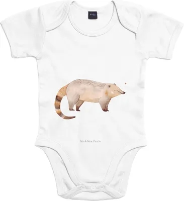 Produktbild von Mr. & Mrs. Panda babykleidung body Nasenbär 12. - 18. Monat - Heather Grey - Geschenk, Rüsselbär, Bär, Strampler Baby, kurzarm, Nasenbären, Lustige Sprüche, Kurzarmbody