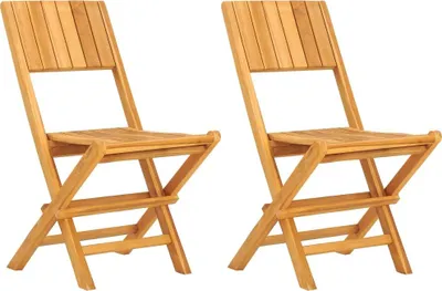 Produktbild von vidaXL Gartenstühle 2 Stk. Klappbar 47x61x90 cm Massivholz Teak
