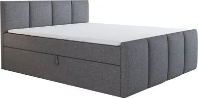 Produktbild von Boxspringbett GRECO 140x200 mit 2 Bettkästen, Bonell-Matratze und Topper. Möbel vom Hersteller- Handarbeit!Bett Komplett-Set mit Matratze,Bettkasten & Kopfteil. Stoff SAVANA. Elegantes Bett mit massives Kopfteil.