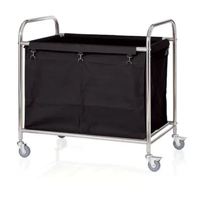 Produktbild von Wäschewagen/Wäschesammelwagen, schwarz, Edelstahl, 90x54x92 cm