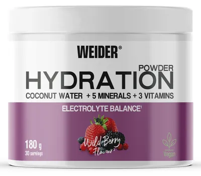 Obrázok produktu pre Elektrolyty a hydratácia – Weider – Prášok na hydratáciu (180 g) – Príchuť lesných plodov