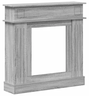 Obrázok produktu pre vidaXL Obklad krbového ohniska, farba Sonoma Grey, 102 x 26 x 100 cm, drevovláknitá doska