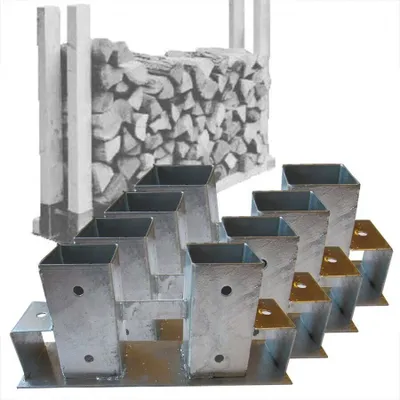 Produktbild von Verbinder für Stapelhilfe für Brennholz Kaminholz Holzlager Feuerholzregal Holz lagern : 4 Stück Stückzahl: 4 Stück