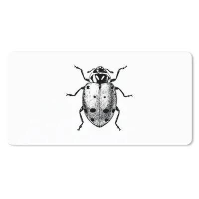 Produktbild von MuchoWow® Mauspad Mousepad Vintage - Marienkäfer - Insekten - Schwarz und weiß 60x30 cm - Mousepads - Maus Mat - Pad - Mausunterlage - Nachhaltig