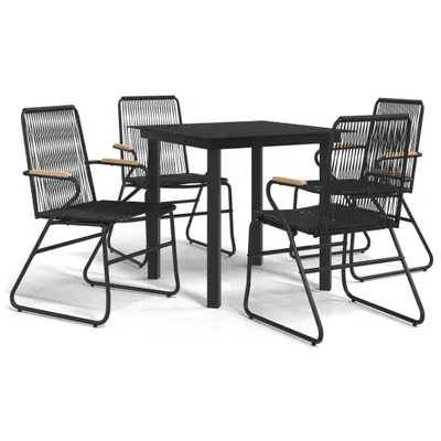 Immagine prodotto di vidaXL Set da pranzo da giardino 5 pezzi in PVC rattan nero