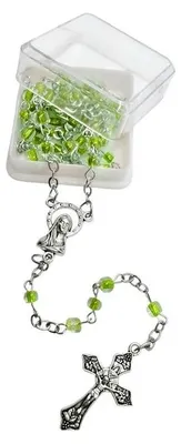 Produktbild von Art Sacrum Kinderrosenkranz grün mit Etui, Kette, 41 cm