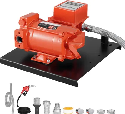 Produktbild von SucceBuy Elektrische Kraftstoffpumpe, 230 V AC, Diesel-Transferpumpe mit 76 l/min Förderleistung, ausgestattet mit Durchflussmesser, automatischer Abschalldüse und Förderschlauch, geeignet für Benzin, Kerosin, Biodiesel und Ethanol